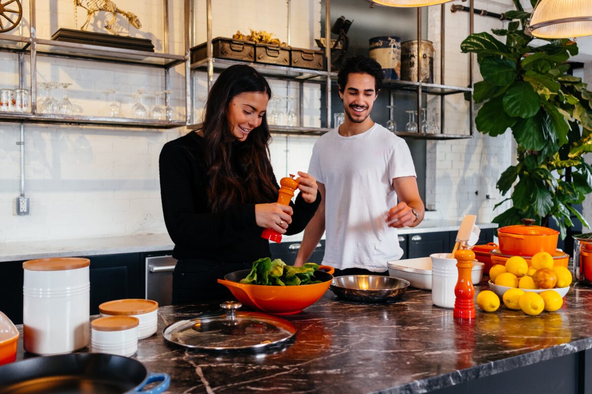 Young couple in the kitchen