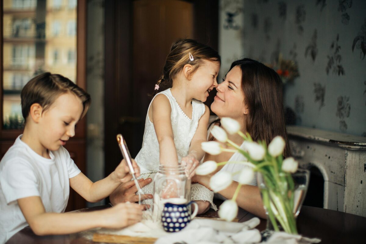 Happy single-parent family having mortgage holiday